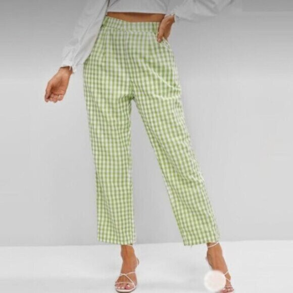 Coldwater Creek Green Plaid Pull-up Pants Size 20W - Picture 1 of 15